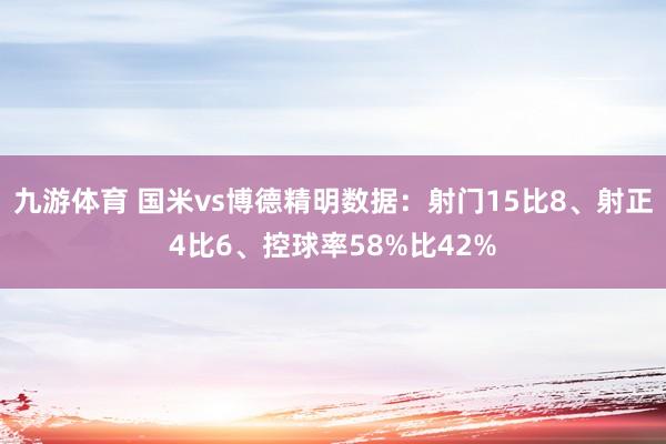 九游体育 国米vs博德精明数据：射门15比8、射正4比6、控球率58%比42%