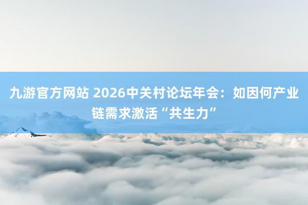 九游官方网站 2026中关村论坛年会：如因何产业链需求激活“共生力”
