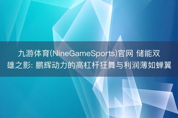 九游体育(NineGameSports)官网 储能双雄之影: 鹏辉动力的高杠杆狂舞与利润薄如蝉翼