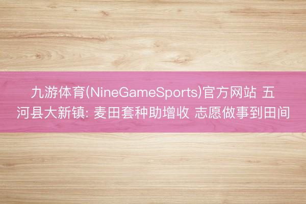 九游体育(NineGameSports)官方网站 五河县大新镇: 麦田套种助增收 志愿做事到田间