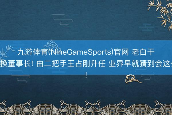 九游体育(NineGameSports)官网 老白干酒换董事长! 由二把手王占刚升任 业界早就猜到会这么!