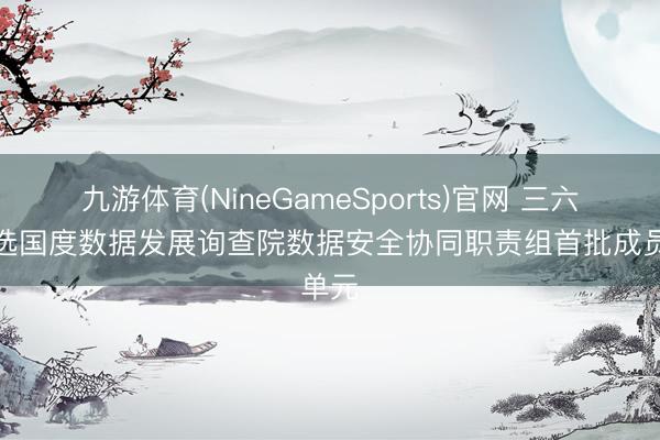 九游体育(NineGameSports)官网 三六零入选国度数据发展询查院数据安全协同职责组首批成员单元